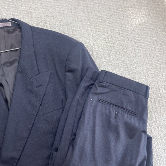 Henley Canada Blue Wool Double Breasted Suit Jacket Men’s 39R + 33W Pants Set - Picture 4 of 16